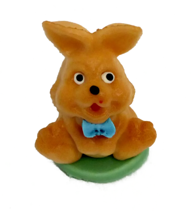 Tappancsos nyúl barna, kék masnival 34g