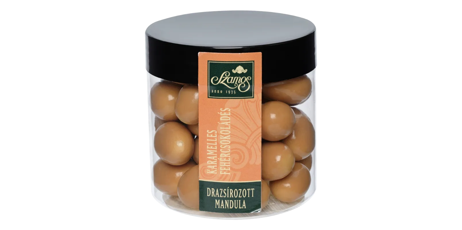 Drazsírozott mandula - Karamelles fehércsokoládés 130g