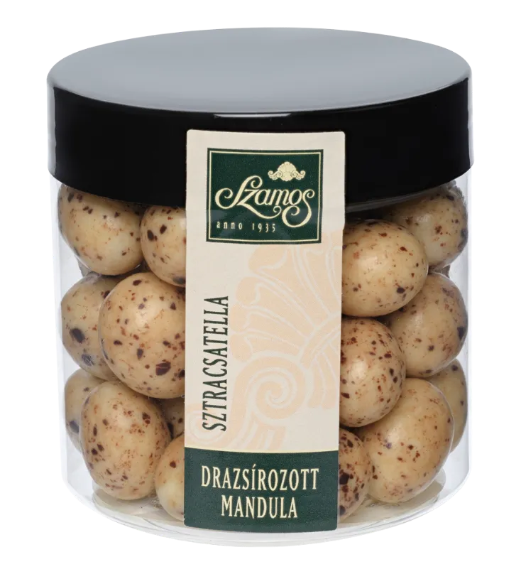 Drazsírozott mandula - Sztracsatellás fehércsokoládés 130g