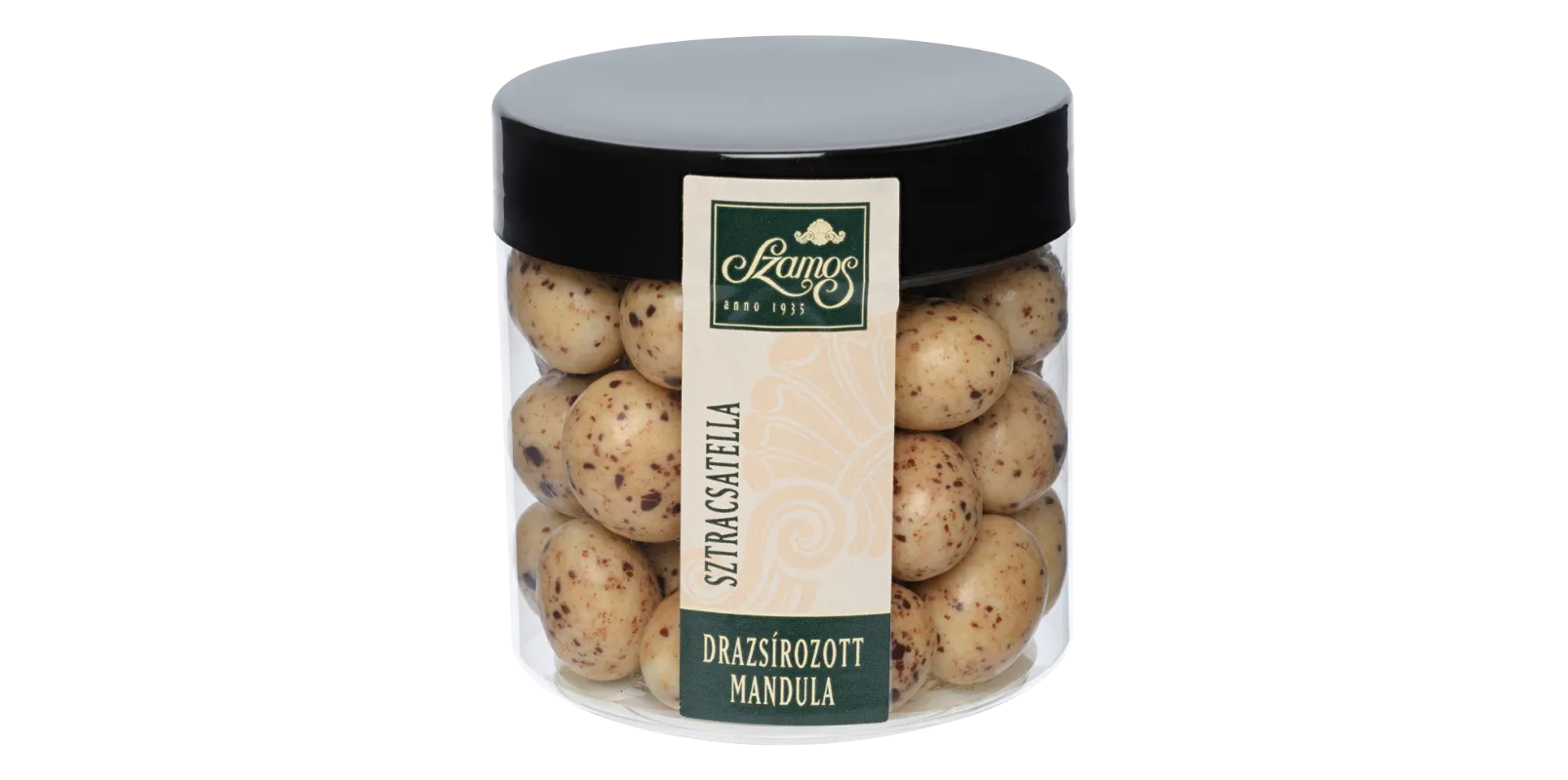 Drazsírozott mandula - Sztracsatellás fehércsokoládés 130g