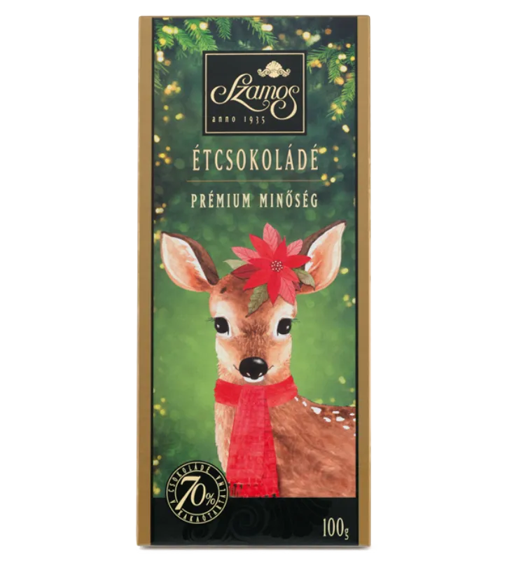 Csokoládé tábla - étcsokoládé 70%-os kakaótartalom Őzike