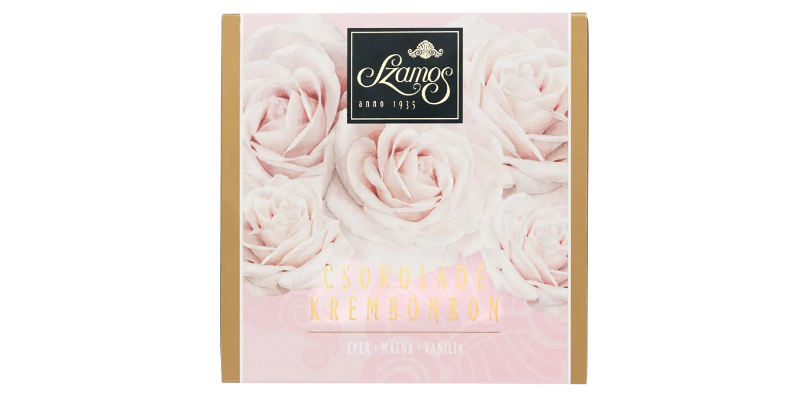 Csokoládé krémbonbon díszdoboz - Rózsás 62g