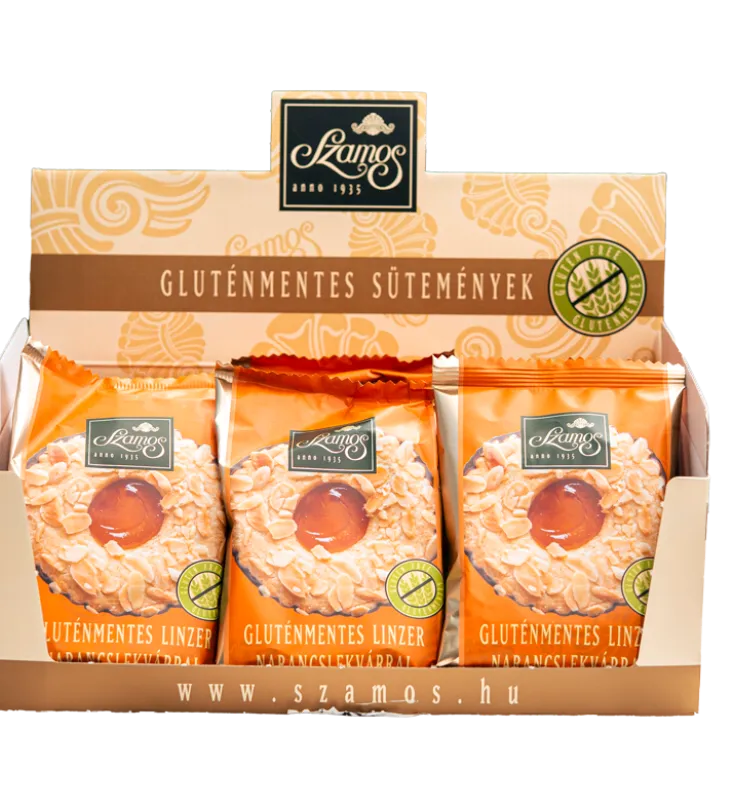 Gluténmentes Linzer narancslekvárral 70g 15db/#