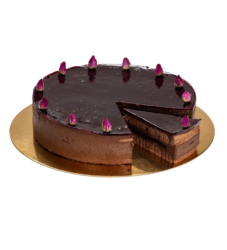 Feketeribizlis csokoládétorta tigrismogyoróliszttel, édesítőszerekkel 12 szeletes